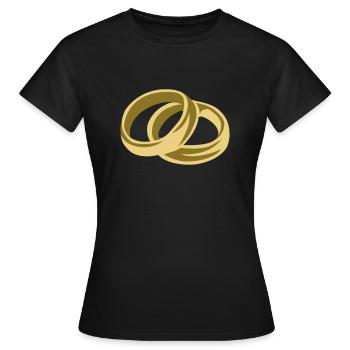 Alliances - Mariage - T-shirt Femme - noir - Devant - AI Model Female 172 dark (172cm)