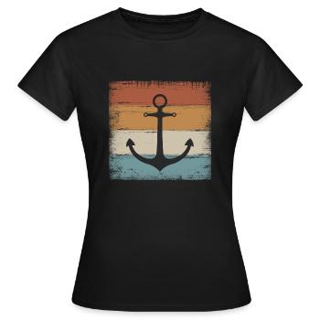 Anker Maritim Meer Seefahrt - Frauen T-Shirt - Schwarz - Vorne - AI Model Female 172 dark (172cm)
