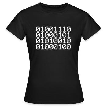 BINARY NERD - Women's T-Shirt - black - Front - AI Model Female 172 dark (172cm)