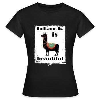 black drama lama tolerance black people human - Women's T-Shirt - black - Front - AI Model Female 172 dark (172cm)