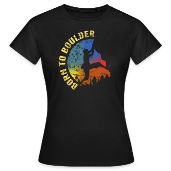 Né à Boulder - T-shirt Femme - noir - Devant - AI Model Female 172 dark (172cm)