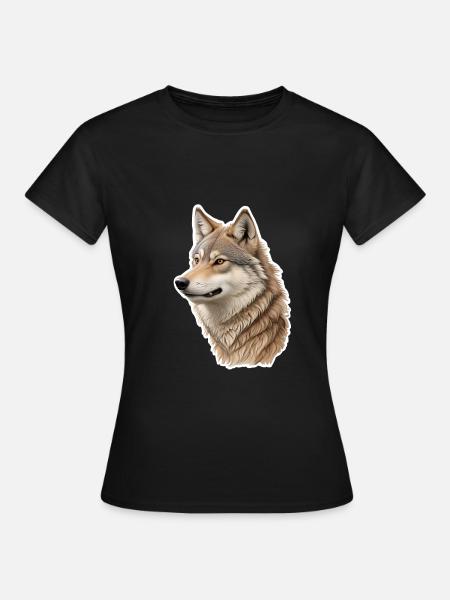 Wolf - Frauen T-Shirt - Schwarz