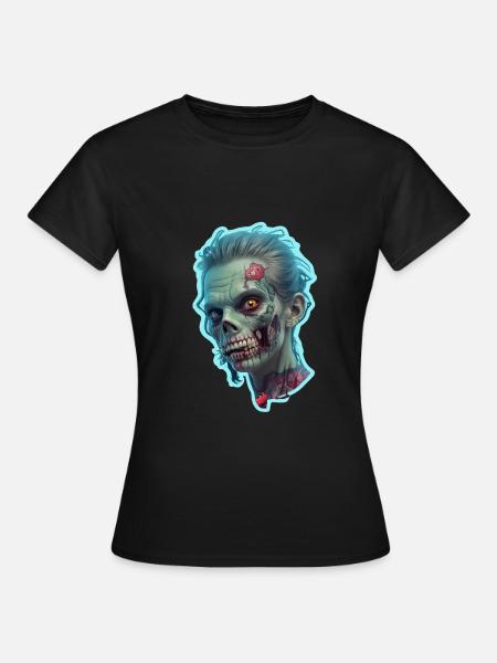 Zombie Frau Halloween - Frauen T-Shirt - Schwarz
