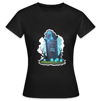 Pierre tombale d’Halloween - T-shirt Femme - noir - Devant - AI Model Female 172 dark (172cm)