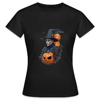 Épouvantail d’Halloween - T-shirt Femme - noir - Devant - AI Model Female 172 dark (172cm)