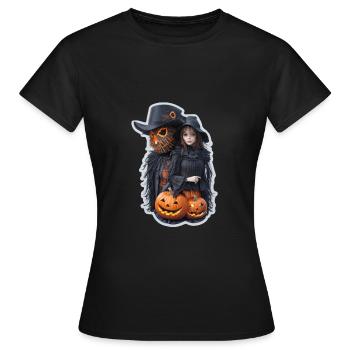 Épouvantail d’Halloween - T-shirt Femme - noir - Devant - AI Model Female 172 dark (172cm)