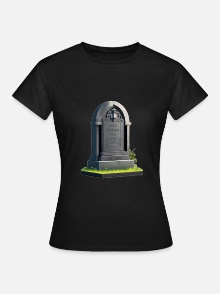 Halloween Grabstein - Frauen T-Shirt - Schwarz