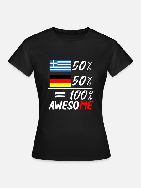 50% Griechisch 50% Deutsch - Frauen T-Shirt - Schwarz