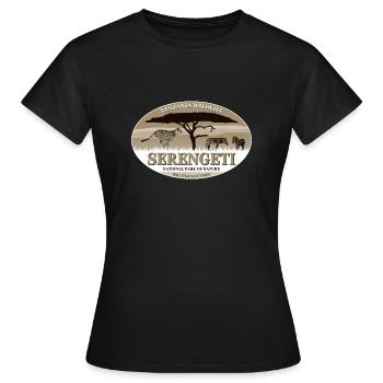 Serengeti - Gepard & Zebra Safari - Frauen T-Shirt - Schwarz - Vorne - AI Model Female 172 dark (172cm)