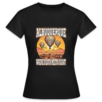Albuquerque Ballon New Mexico Heißluftballon - Frauen T-Shirt - Schwarz - Vorne - AI Model Female 172 dark (172cm)