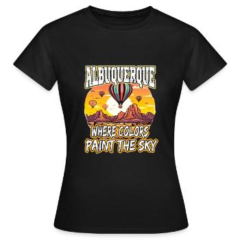 Albuquerque Ballon New Mexico Heißluftballon - Frauen T-Shirt - Schwarz - Vorne - AI Model Female 172 dark (172cm)