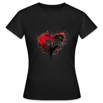 Kunst Herz Liebe Liebesbeweis Gefühle - Frauen T-Shirt - Schwarz - Vorne - AI Model Female 172 dark (172cm)