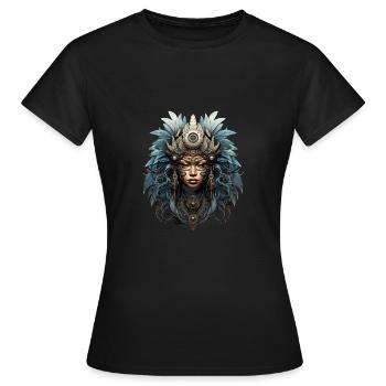Göttin Stammeshäuptling Kopfschmuck - Frauen T-Shirt - Schwarz - Vorne - AI Model Female 172 dark (172cm)