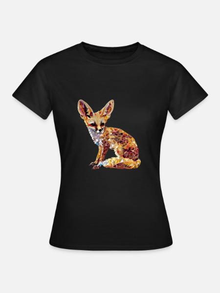 Fennek Wüste Fuchs Geometrischer Fuchs Kunstwerk - Frauen T-Shirt - Schwarz