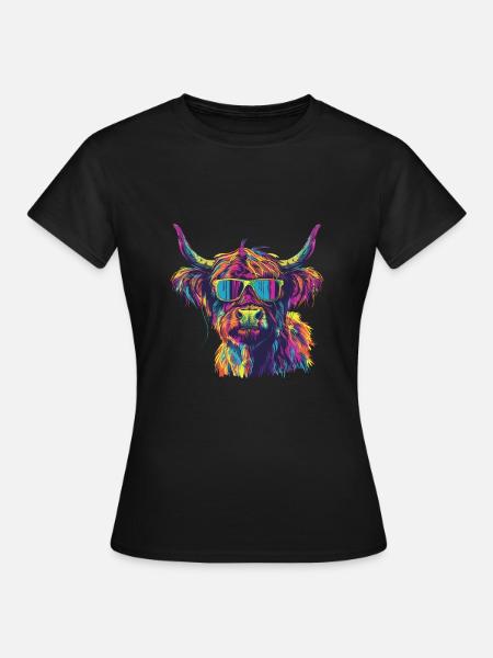Schottisches Hochlandrind Highland Cattle - Frauen T-Shirt - Schwarz