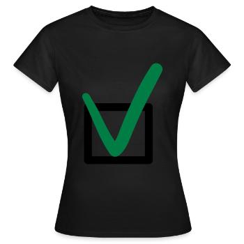 Check mark sign symbols - Women's T-Shirt - black - Front - AI Model Female 172 dark (172cm)