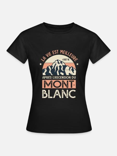 alpinisme ascension Mont Blanc Sport alpiniste - T-shirt Femme - noir