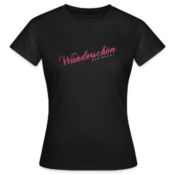 FRONTPRINT - WUNDERSCHÖN BEHINDERT - Frauen T-Shirt - Schwarz - Vorne - AI Model Female 172 dark (172cm)