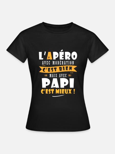 Papi Cadeau Humour papy cadeau papi papy - T-shirt Femme - noir