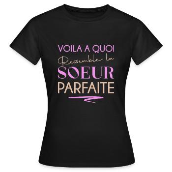 Meilleure soeur cadeau tee shirt soeur - T-shirt Femme - noir - Devant - AI Model Female 172 dark (172cm)