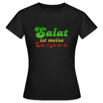 La salade est ma currywurst - T-shirt Femme - noir - Devant - AI Model Female 172 dark (172cm)