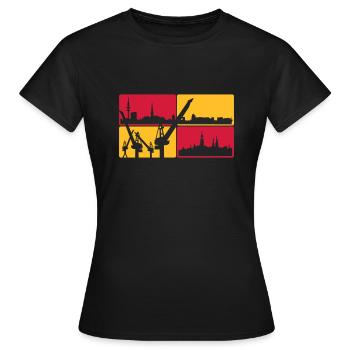 Hambourg horizon - T-shirt Femme - noir - Devant - AI Model Female 172 dark (172cm)