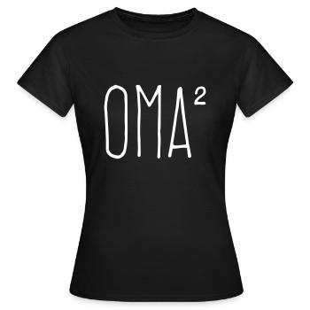 Oma hoch zwei - Frauen T-Shirt - Schwarz - Vorne - AI Model Female 172 dark (172cm)