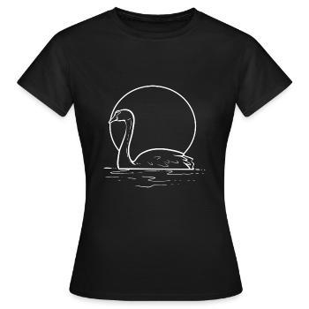 Beau Cygne Peintre Poison - T-shirt Femme - noir - Devant - AI Model Female 172 dark (172cm)