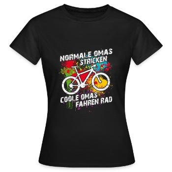 Coole Oma fährt Fahrrad lustiger Omaspruch - Frauen T-Shirt - Schwarz - Vorne - AI Model Female 172 dark (172cm)