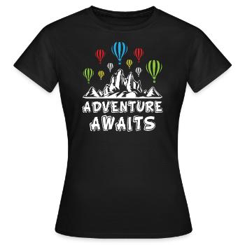 L’aventure attend les montgolfières - T-shirt Femme - noir - Devant - AI Model Female 172 dark (172cm)
