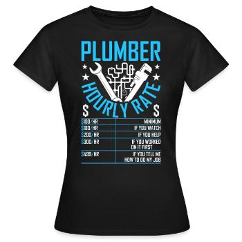 Plombier drôle taux horaire bricoleur plombier - T-shirt Femme - noir - Devant - AI Model Female 172 dark (172cm)