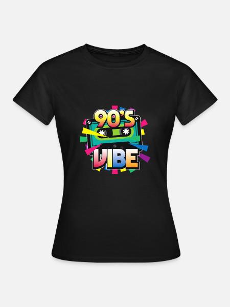 Lata 90-te - T-shirt dam - svart