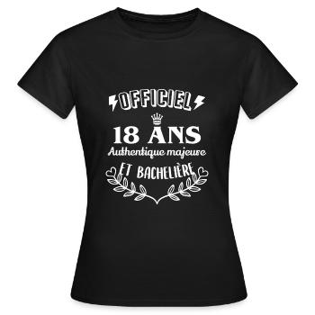18 ans cadeau anniversaire fille - T-shirt Femme - noir - Devant - AI Model Female 172 dark (172cm)