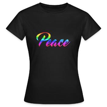 Peace Regenbogenfahne - Frauen T-Shirt - Schwarz - Vorne - AI Model Female 172 dark (172cm)
