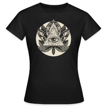 All Seeing Eye Design - Women's T-Shirt - black - Front - AI Model Female 172 dark (172cm)