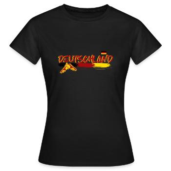 Deutschland Fussball - Frauen T-Shirt - Schwarz - Vorne - AI Model Female 172 dark (172cm)