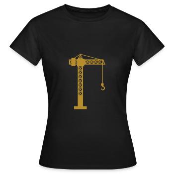 Kran Baustelle - Frauen T-Shirt - Schwarz - Vorne - AI Model Female 172 dark (172cm)