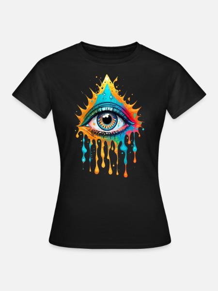 Paint Splash Eye Design - Frauen T-Shirt - Schwarz