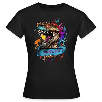 Roaring Evolution - Women's T-Shirt - black - Front - AI Model Female 172 dark (172cm)