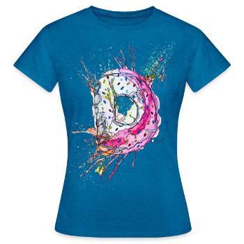 donut - Women's T-Shirt - antique blue sapphire heather - Front - AI Model Female 172 dark (172cm)