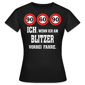 90-60-90 Si je passe devant le flash 2- voiture - T-shirt Femme - noir - Devant - AI Model Female 172 dark (172cm)