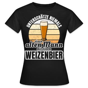 Weizenbier alter Mann Grossvater Vater Geschenk - Frauen T-Shirt - Schwarz - Vorne - AI Model Female 172 dark (172cm)