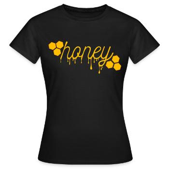 Honig Shirt ● fliessender Honig ● Geschenk - Frauen T-Shirt - Schwarz - Vorne - AI Model Female 172 dark (172cm)