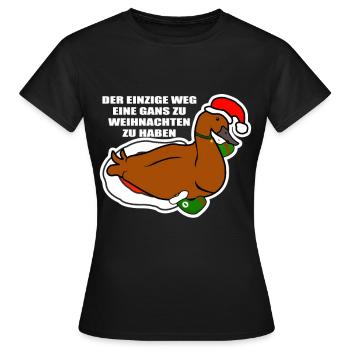 Lustiges Vegan Weihnachten Design - Frauen T-Shirt - Schwarz - Vorne - AI Model Female 172 dark (172cm)