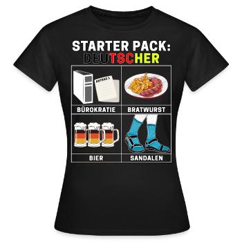 Drôle de pack de démarrage dictons Papa allemand typique - T-shirt Femme - noir - Devant - AI Model Female 172 dark (172cm)