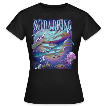 Apnea Diver Apnéiste Scuba Diver - T-shirt Femme - noir - Devant - AI Model Female 172 dark (172cm)