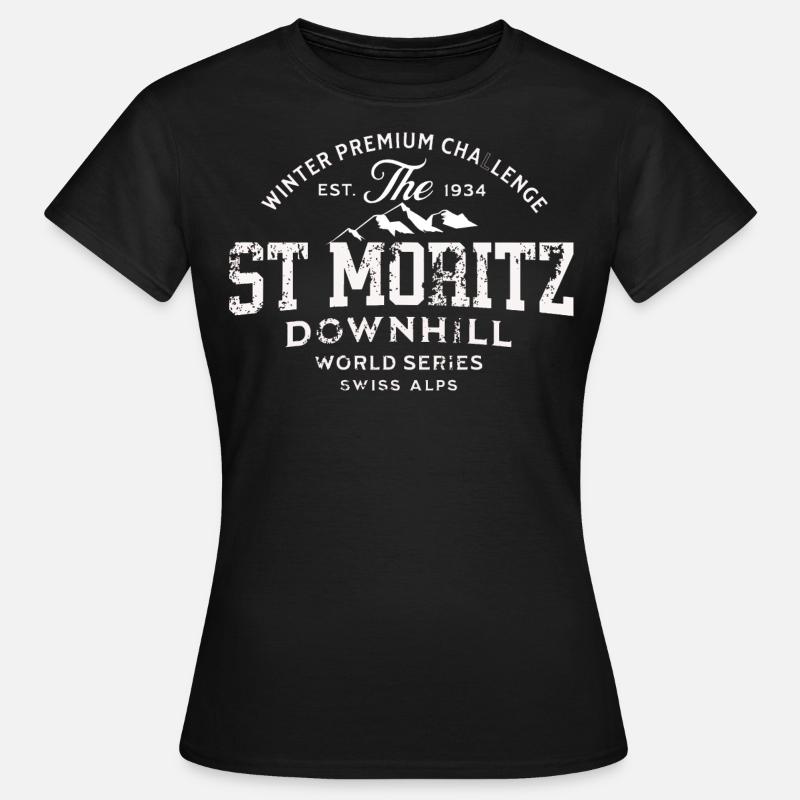 St Moritz downhill world series 1934 - Women's T-Shirt - black