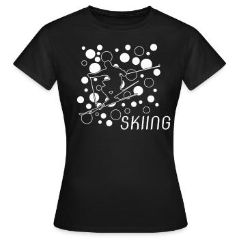 Skiing Ski ski - Frauen T-Shirt - Schwarz - Vorne - AI Model Female 172 dark (172cm)