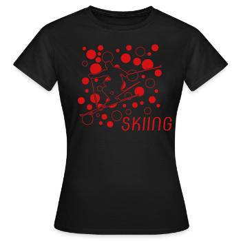 ski fahren, ski, skiing, ski geschenk - Frauen T-Shirt - Schwarz - Vorne - AI Model Female 172 dark (172cm)