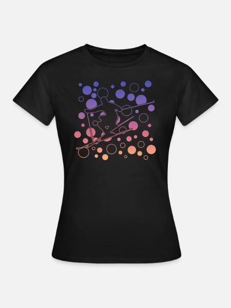 Skiing Ski - Frauen T-Shirt - Schwarz